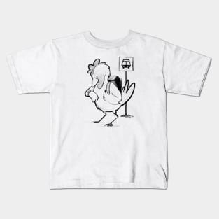 Chicken Waiting for the Bus Kids T-Shirt